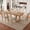 Natural, variant on Euroco 7-Piece Wooden Dining Table Set,78" Extendable Dining Table & Chairs Set with 18" Leaf for 6-8,Farmhouse Kitchen Table Set for Dining Room,Natural