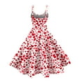 thumbnail image 3 of Women's Valentines Day Dresses Fashion Printed Strapless Gothic Cocktail Dress Punk Vintage Dress Red S, 3 of 4
