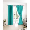 thumbnail image 4 of Fsddascl Turquoise Blackout Curtains for Bedroom/Living Room, Thermal Insulated Kitchen Curtains, Modern Pure Turquoise Grommet Darkening Window Treatment Drapes 42"x45"x2, 4 of 8