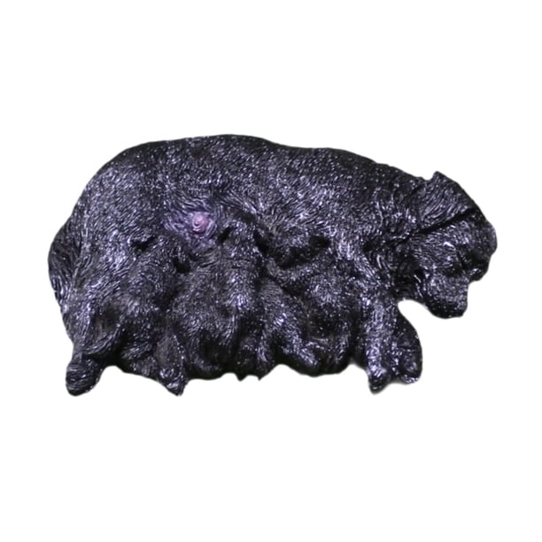 Figura de perro en miniatura, adorno para terrario, regalo decorativo de cumpleaños, resina, decoración pequeña para jardín de hadas, decoración para Negro