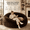 Brown, variant on Sanae 5ft Beanbag Chair, Filled With Foam, Suitable For Adults, With A Soft Removable Flannel Cover, Perfect For Living Rooms, Bedrooms, Beds And Dorm Rooms, Brown