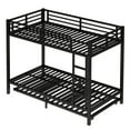 thumbnail image 6 of Twin XL over Twin XL Metal Bunk Bed with Trundle, Heavy Duty Black Triple Sleeper, Space Saving Design for Teens/Adults, 500LB Capacity, Black, 6 of 12