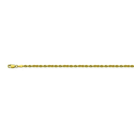 Cut The Rope Christmas 1-23 10K Yellow Gold 1.8 Diamond Cut Rope Chain in 16 inch, & 18 inch, 20 inch, & 24 inch ()