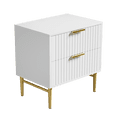 thumbnail image 5 of Glavbiku 2 Drawer Nightstand,Modern Wood White Bedside Storage for Bedroom,Gold Legs,Adult,23.5" H, 5 of 13