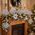 thumbnail image 4 of Christmas Shimmer Decorative Spray Pick, Shimmer Holiday Decorative Branch Accent, Christmas Wreath Centerpiece Branch Decor, Flexible Tassel Seasonal Spray Decoration for Vase and Mantel, Silver, 4 of 6