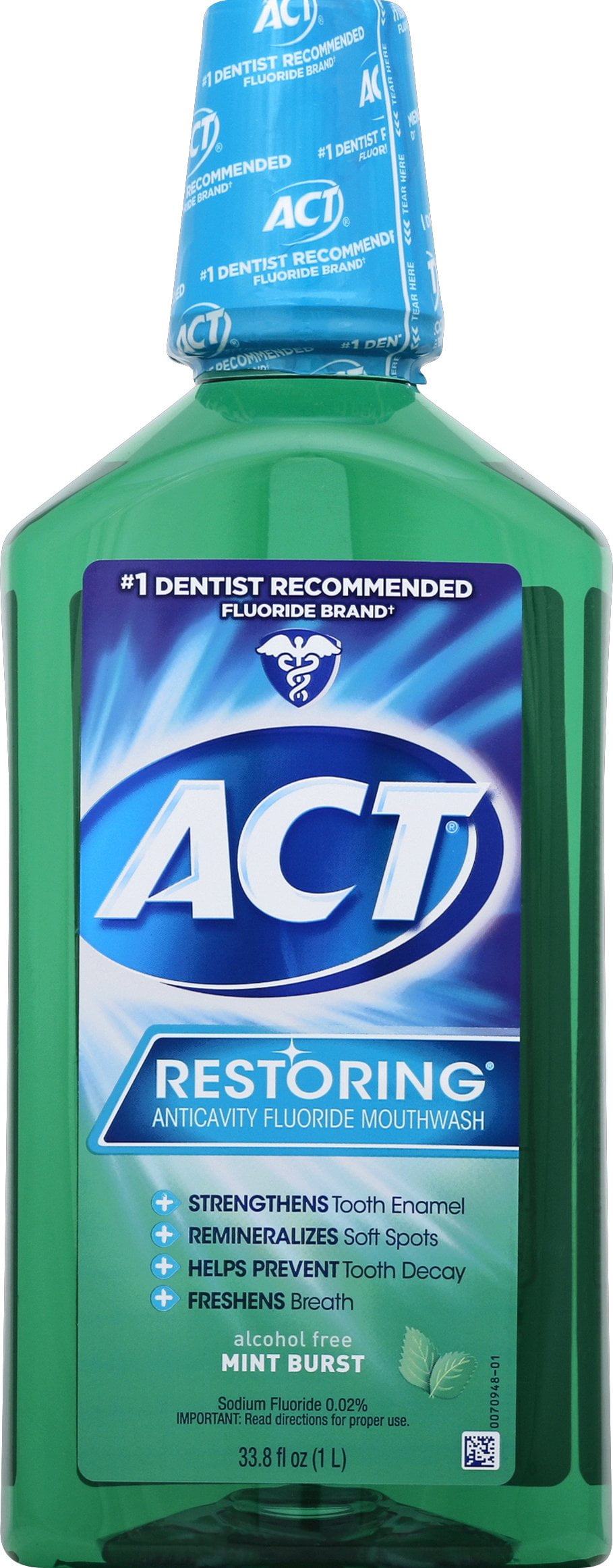 ACT Mint Burst Restoring Fluoride Rinse 33.8 fl oz BrickSeek