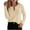 Beige, variant on Gfyviroh Long Sleeve Tops for Women Solid Color Notch Neck Tshirts Casual Comfortable Breathable Pullover Tops