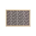 thumbnail image 1 of Ethnic Wall Art with Frame, Traditional Folk Art Textured Cultural Retro Twisted Leaves Classical Art, Printed Fabric Poster for Bathroom Living Room, 35" x 23", Black Cream, by Ambesonne, 1 of 2