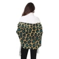 thumbnail image 4 of FORMRS Womens Scarf Winter Soft Long Big Warm Shawls Wrap Tassel Scarves, Green Leopard Pattern, 4 of 9