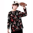thumbnail image 6 of BaoFuBaoMei Graphic Tees for Boys Girls Christmas Merry Christmas Long Sleeve Pullover Shirt Slim Crew Neck Fall Clothes for Christmas Dinner Vacation Holiday, 6 of 7