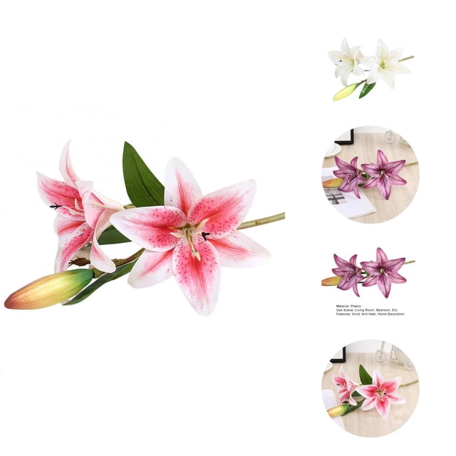 1Pc Artificial Flower Decorative Home Decoration Gift Short Branch Fake Lily Bouquet Simulation Flower for Living Room
