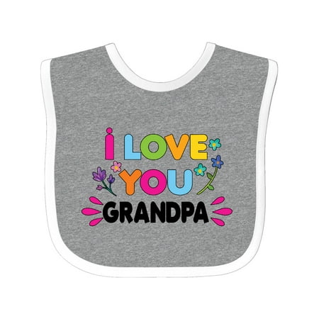 

Inktastic I Love You Grandpa with Flowers Gift Baby Girl Bib