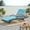 Grey + Blue, variant on Anthony Outdoor Wicker Adjustable Chaise Lounge with Arms and Cushion, Grey, Green