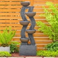thumbnail image 4 of 6-Tiered Garden Water Fountains Large Outdoor Fountains and Waterfalls with Light for Patio Yard Porch Pool Decor, 4 of 7