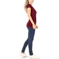 thumbnail image 2 of Women's Casual Solid V-Neck Short Sleeve Basic T-Shirt Top, 2 of 4