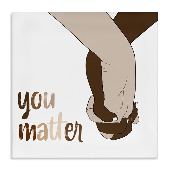 Stupell Industries Modern You Matter Diverse Hands Minimal Design Canvas Art, 17 x 17, by Emily Navas