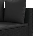 thumbnail image 3 of vidaXL 3 Piece Garden Sofa Set with Cushions Black Poly Rattan, 3 of 5