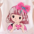 thumbnail image 4 of Toddler Girls Clothes 6M 12M 18M 24M 2T 3T 4T Summer Outfits Baby Kids Short Sleeve Cartoon Girl Print T-Shirt Tops Solid Shorts Sets, 4 of 6