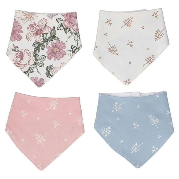Baby Bib Set Absorbent Waterproof Triangular Cotton Infant Drool Bibs for Newborn Feeding 4pcs Type 4