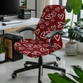 thumbnail image 2 of SCRAWLGOD Love White Red Valentine's Day Comfortable Computer Office Chair Cover Elastic Dustproof Chair Protector Removable Anti-Dust Boss Chair Slipcovers, S, 2 of 7