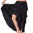 thumbnail image 2 of WTXUE Skirts, Flutter Ruffle, Women Skirt Skirt Solid Mid-Length Women's Plus, Black Size XXL, 2 of 6