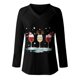 thumbnail image 4 of Moda mujer Casual cuello en V Navidad impreso manga larga camiseta blusa Tops Pompotops gfhjh20737, 4 of 4