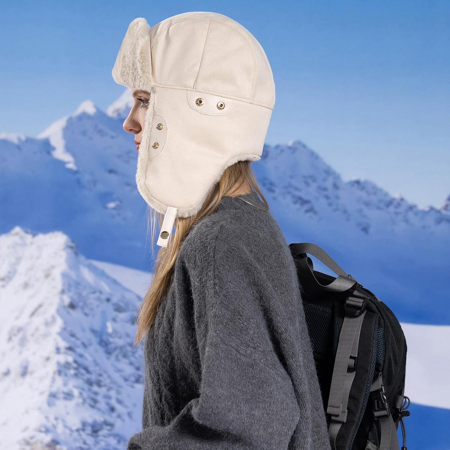YooGuoGuo Women Men Winter Trapper Hats Ear Flaps Ushanka Trooper Hunting Hat Outdoor Ski Snow Windproof Cap