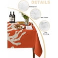 thumbnail image 2 of Coral Orange Table Cloth, Coastal White Ocean Marine Nautical Beach Waterproof Tablecloth for Rectangle Tables, Reusable Washable Fabric Table Cover for Restaurant Kitchen Dining Tables 52"x70", 2 of 6
