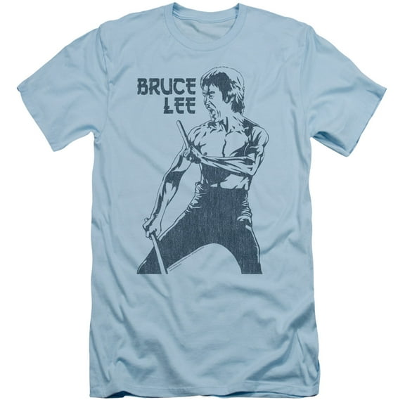 Bruce Lee Fighter S/S Adult 30/1 T-Shirt Light Blue