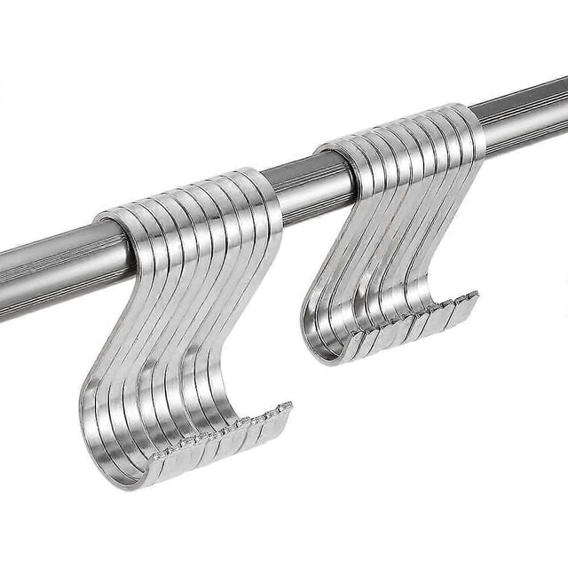 SZTXJ S-shaped stainless steel S hooks, set of 20 for the bathroom and kitchen
