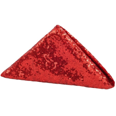 10 Pieces  Glitz Sequin Napkin Sequin on Taffeta base Approx. 20 x20  square Edge: Serge - Red