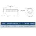 thumbnail image 2 of 15Pack Tornillos Hexagonales con Flange 1/4-20 x 1/2", Acero Inoxidable 304, 2 of 6