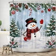 thumbnail image 5 of Tchckioa Shower Curtain,Winter Snowman Privacy Protection Hooks Bath Curtain for Bathroom Decor,72x72, 5 of 6