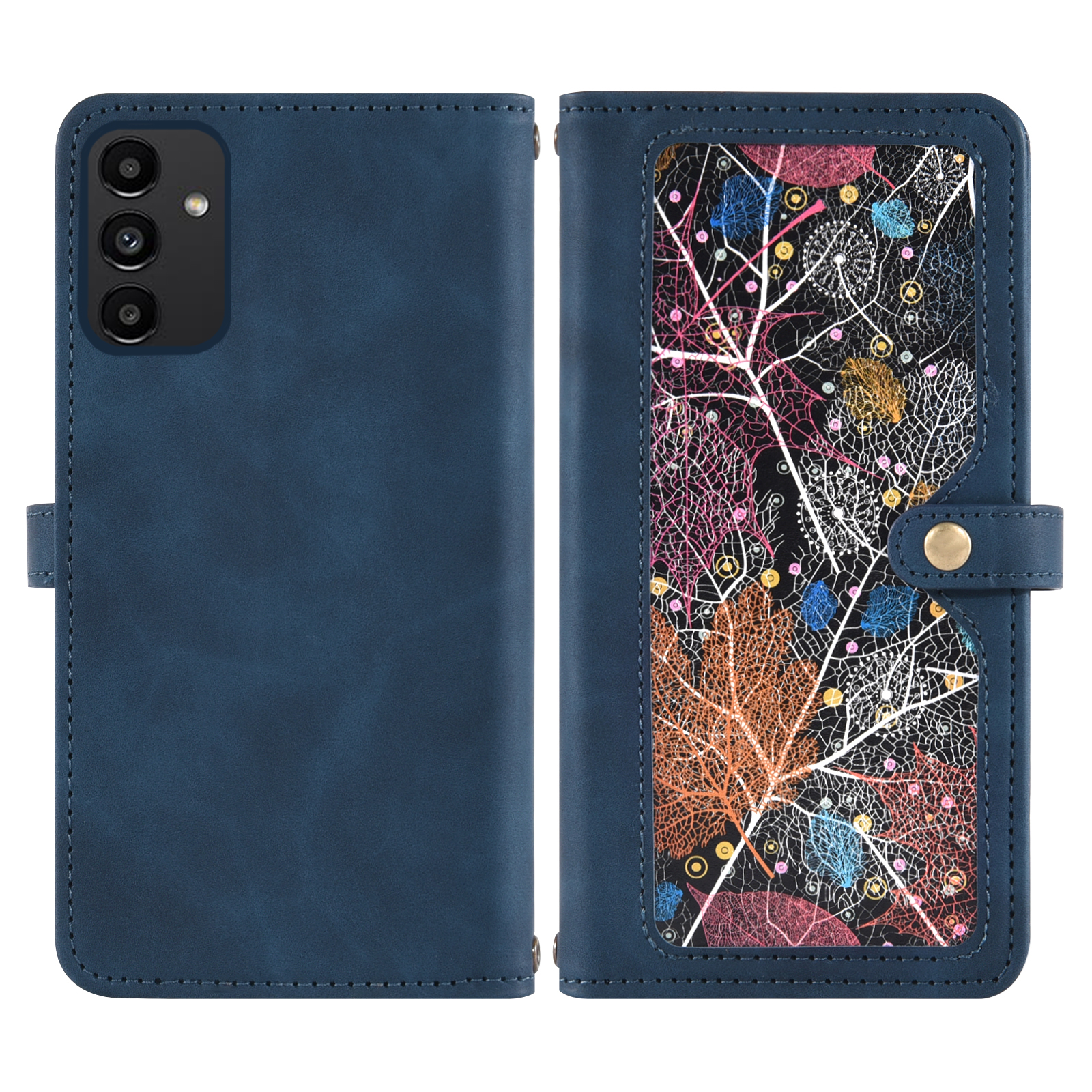 Asuwish Phone Case for Samsung Galaxy A13 4G/5G Wallet Cover With Tempered Glass Screen Protector Crossbody Wrist Strap Flip Pattern Zipper Credit Card Holder Cell A04s M13 G5 A 13 LTE 13A 2022 Blue