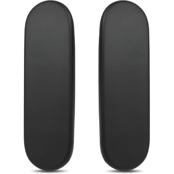 1 Pair Armrest Pads Replacement for Adjustable Office Chair, Black Vinyl Caps for Fixed & Height-Adjustable Armrests