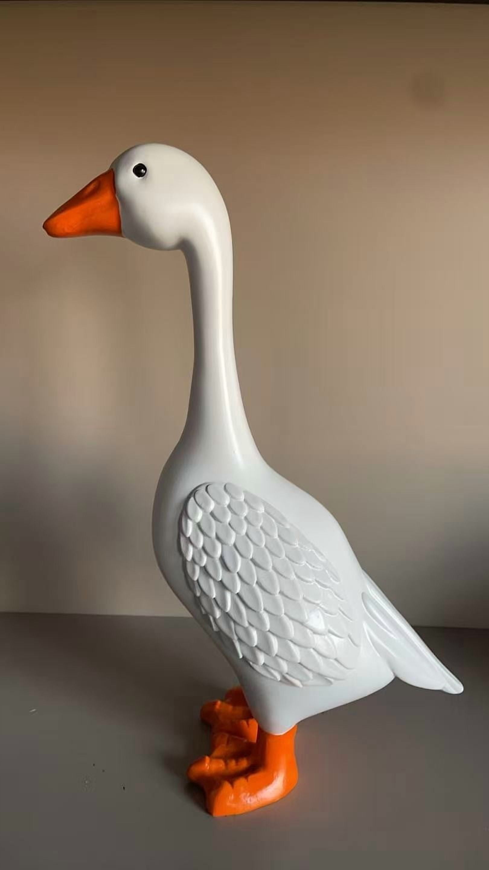 Large White Goose Statue, High Resin Garden Goose Sculpture, Yard Farm Swan Figurine Ornament,White Swan Figurines for Home Porch Backyard Patio Lawn Decor,Farmhouse Decor