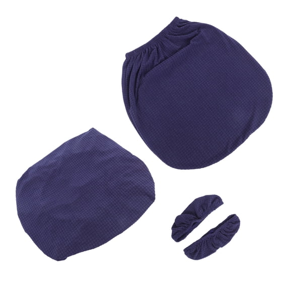 Mobestech 1Set Elastic Blue Chair Cover with Armrest Protectors Washable Comfortable Office Use