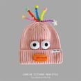 thumbnail image 3 of onlyliua ¡ ¡Descuentos de Temporada! Gorro de Lana de Punto, Divertido y Bonito, con Ojos y Antenas, Fresco y Dulce para Salir a La Calle Gorro de Lana con Boca de Salchicha, 3 of 4