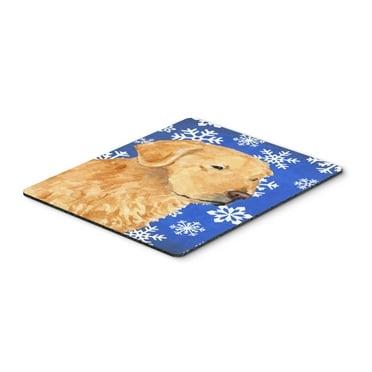 "Golden Retriever Winter Snowflakes Holiday Mouse Pad Hot Pad or Trivet"
