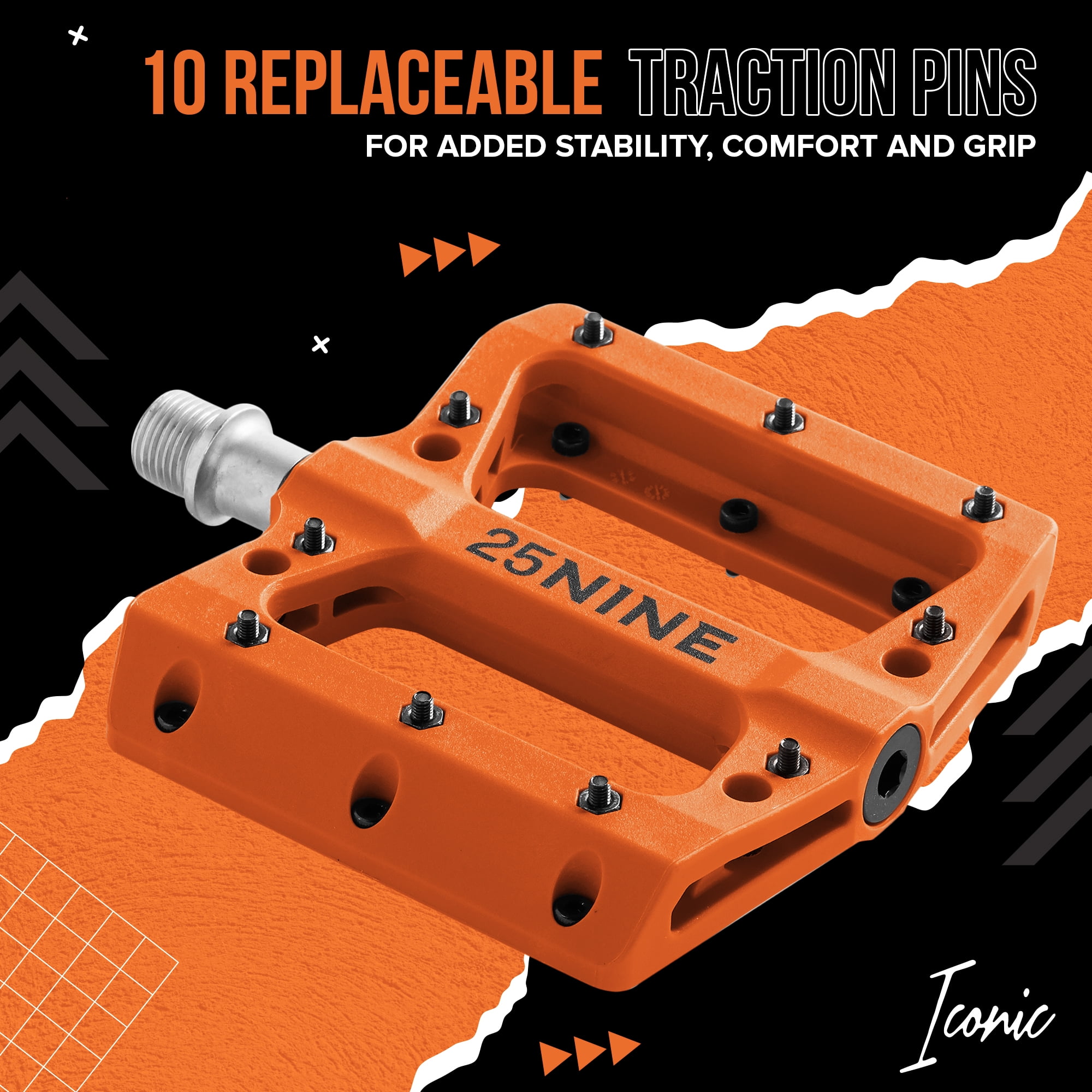 Orange bike store pedals