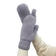 thumbnail image 3 of Gloves Fluffy Mittens Gloves for Women Plush Thermal Solid Color Gloves Ideal Christmas Gift (Grey One Size), 3 of 3
