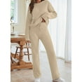 thumbnail image 6 of GZWYHT Sets for Women Lounge Sets for Women Womens Fuzzy Fleece Long Sleeve 2 Piece Loungewear Outfits Sweater Pants Pajama Sets Two Piece Sets for Women Womens Pajama Sets Khaki XL, 6 of 8