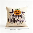 thumbnail image 4 of Halloween Throw Pillow Cover, Ghost Pumpkin Witch Print, Linen Cushion Case, 18x18 Set, Hidden Zipper, Spooky Decor for Sofa Couch by MPOISVA, 4 of 8