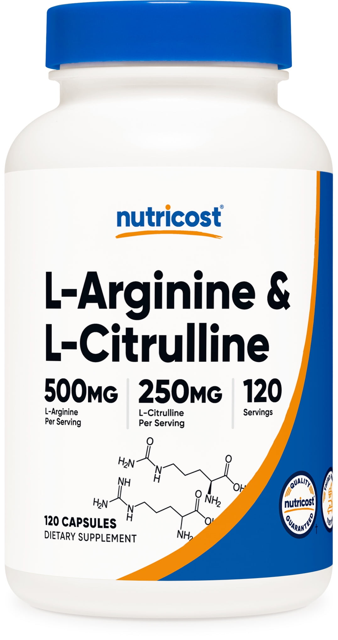 Nutricost LArginine LCitrulline Complex 750mg, 120 Capsules NonGMO Supplement