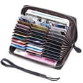 thumbnail image 3 of Large Capacity Credit Card Wallet - Men's and Women's 36 Slot Leather Security RFID Wallet (blue）, 3 of 5