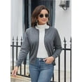 thumbnail image 3 of Women's Crew Neck Button Down Long Sleeve Cardigan for Women Classic Soft Ladies Cardigan Sweater Coat, 3 of 6