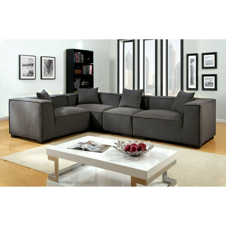 Furniture Of America Boyett Sectional Sofa With Pillows Furniture Of America Boyett Sectional Sofa With Pillows