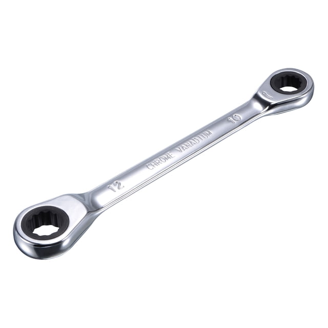 Unique Bargains Double Box End Ratcheting Wrench (10x12mm) Metric 72 Teeth 12 Point Ratchet Spanner Tools, CR-V