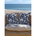 thumbnail image 6 of 1 Pack Outdoor Pillows Waterproof, Spring White Floral Indoor/Outdoor Throw Pillows with Inserts, Navy Blue Farmhouse Vintage Flowers Decorative Pillow for Patio Furniture Chairs Couch, 6 of 8