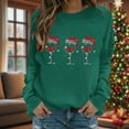 thumbnail image 4 of QIUOMBBP Christmas Sweatshirts for Women Cute Xmas Graphic Print Long Sleeve Shirts Loose Fit Casual Crewneck Holiday Tops, Army Green, XL, 4 of 7